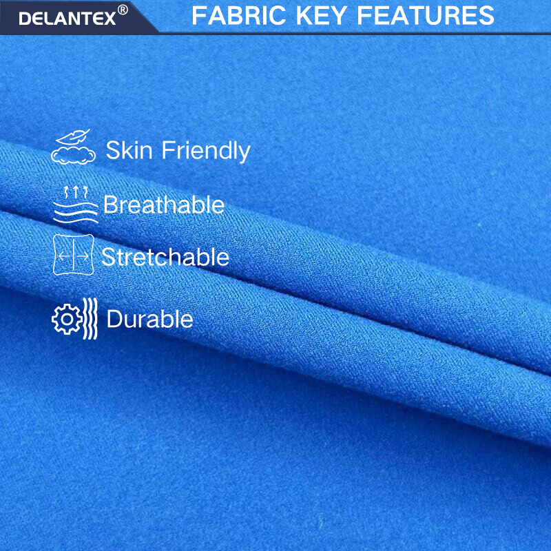Delantex Factory Outlet Navy Blue Color Double Sided Brush Soft and Skin-friendly Garment Fabric