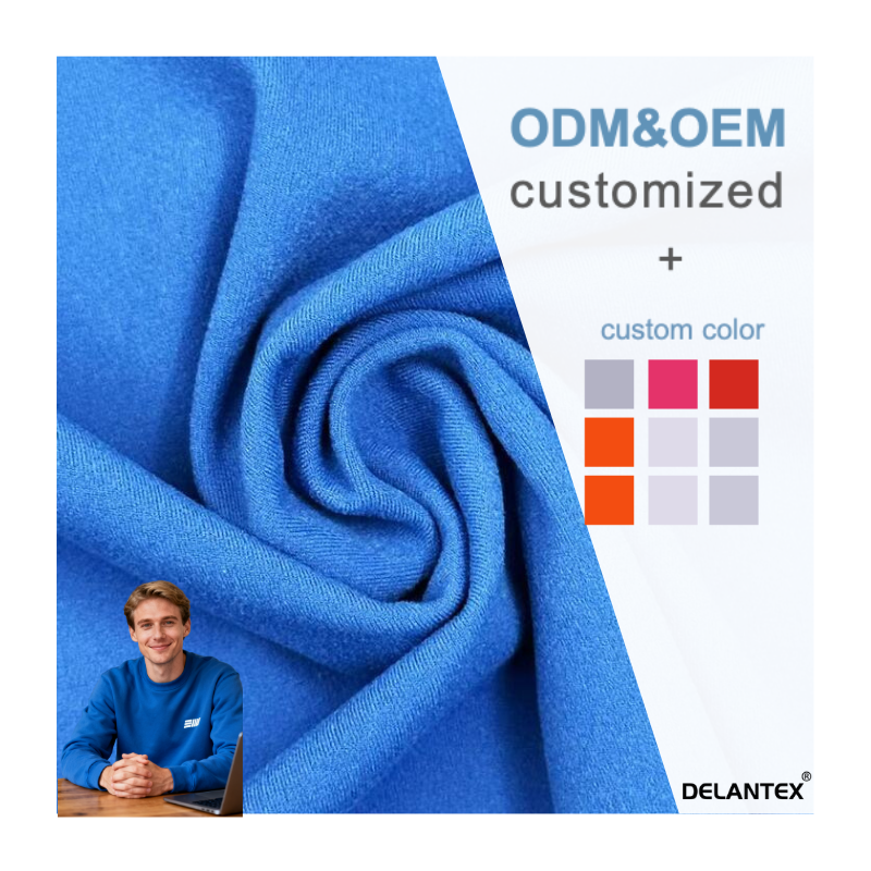 Delantex Factory Outlet Navy Blue Color Double Sided Brush Soft and Skin-friendly Garment Fabric