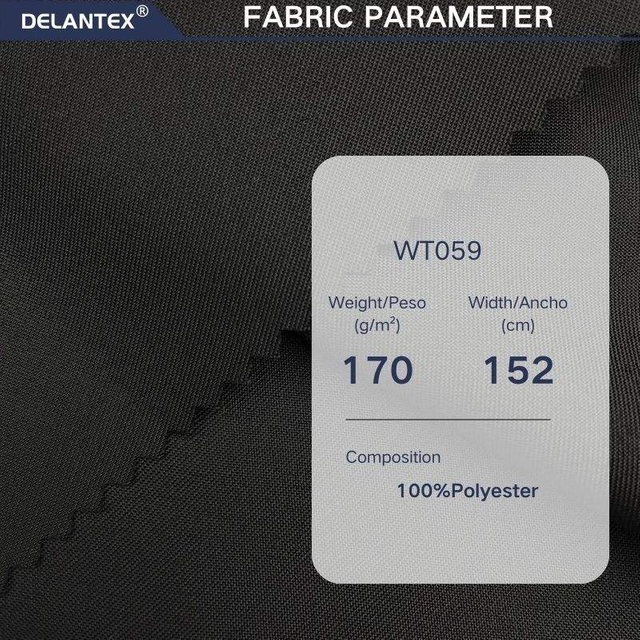 Delantex Sports Fabric 100% Polyester Black Twill Woven Fabric 170gsm for Women Dress