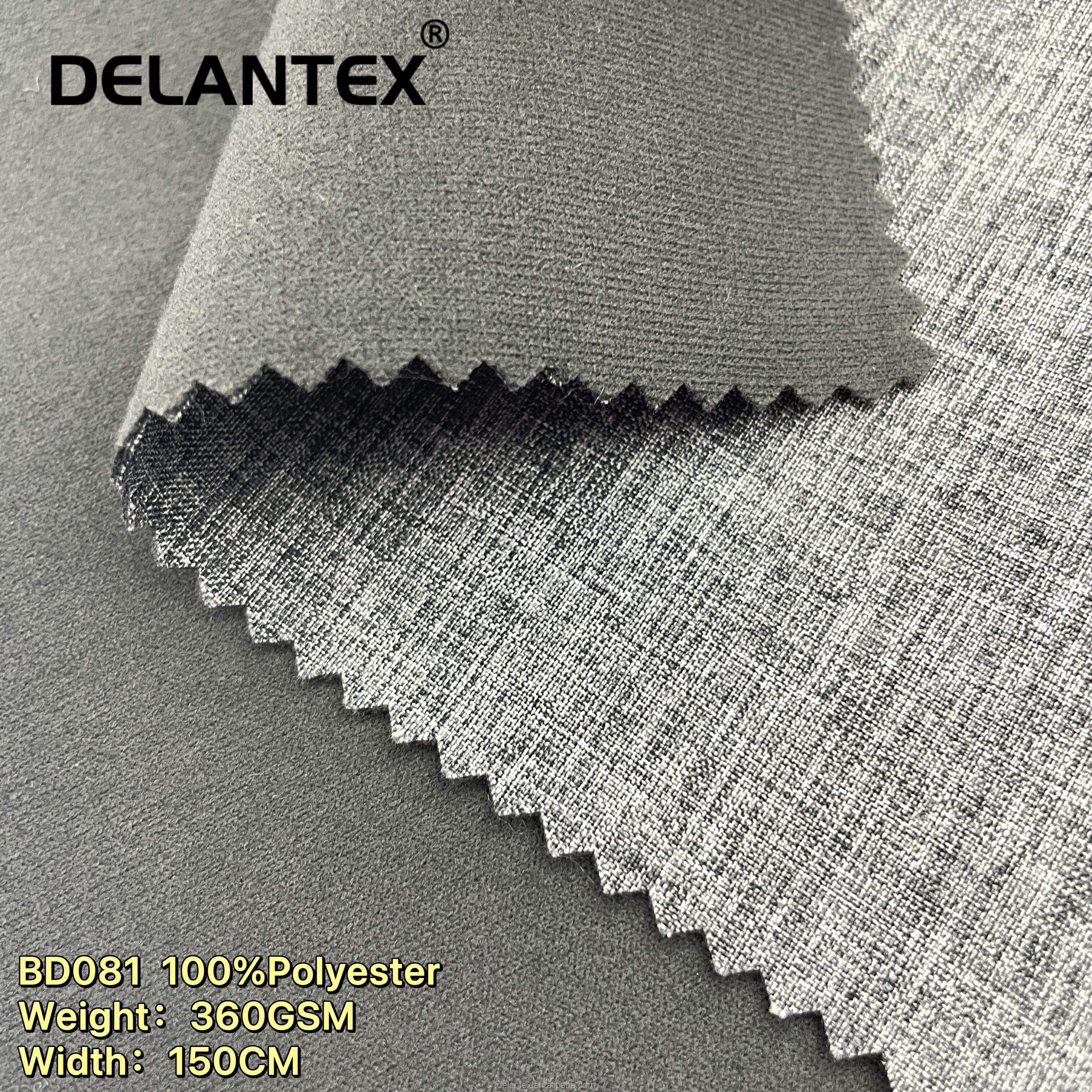 Delantex Water Resistant Fleece Soft Shell Fabric Cationic Polyester Woven Fabric