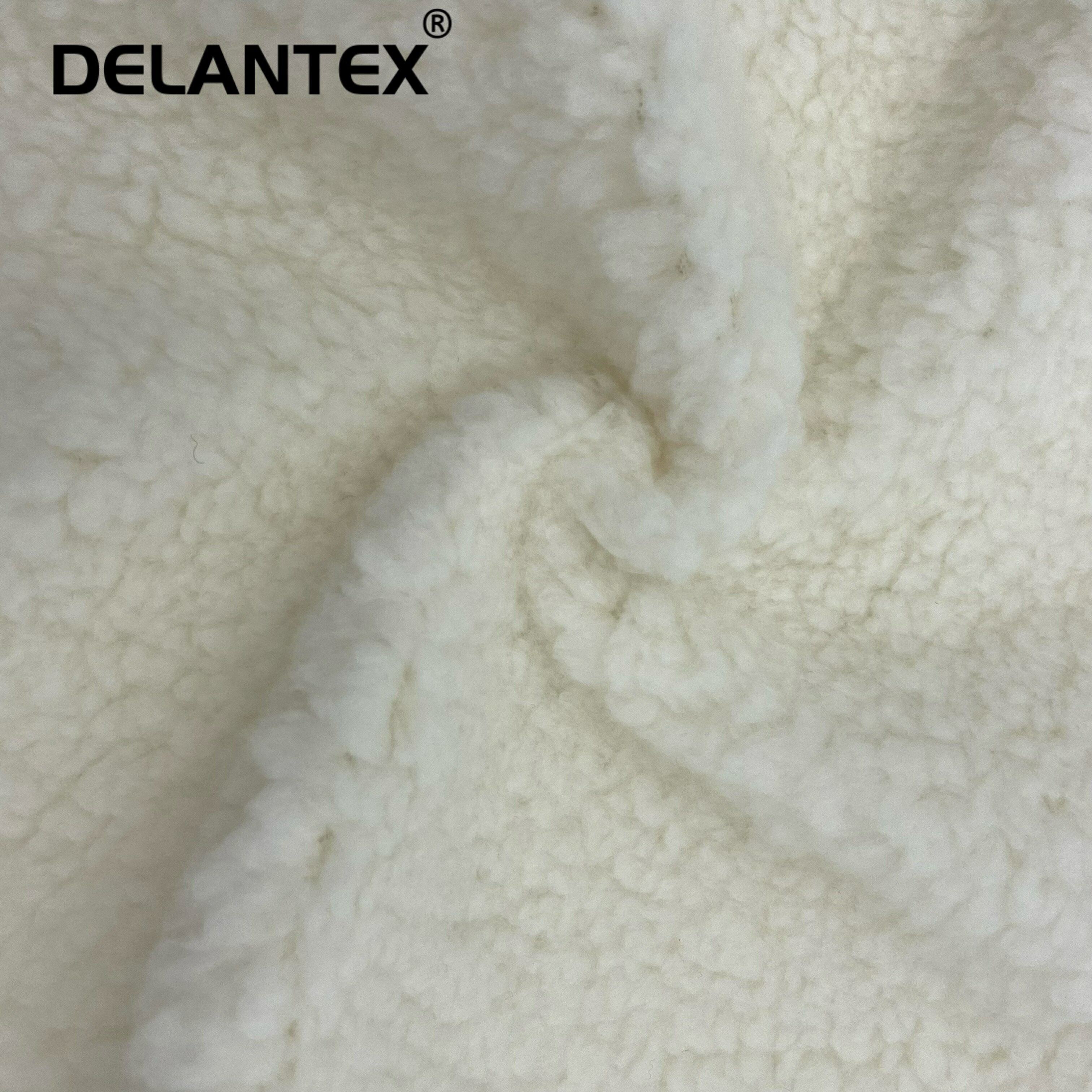 Delantex Tela Wholesale Knit Plain Dyed Lining Blanket Sherpa One Side Fleece Fabric