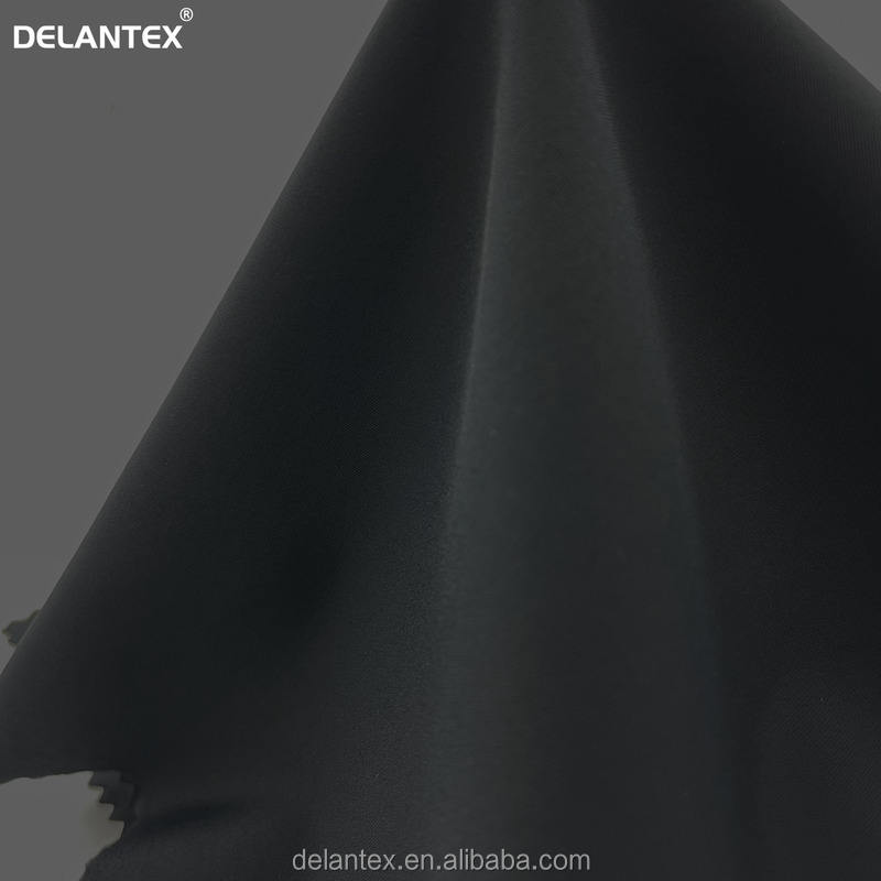 Delantex Soft Skin Friendly Black Nylon Spandex Matte Stretch Fabric for Swimwear Athleisure Performance Fabric