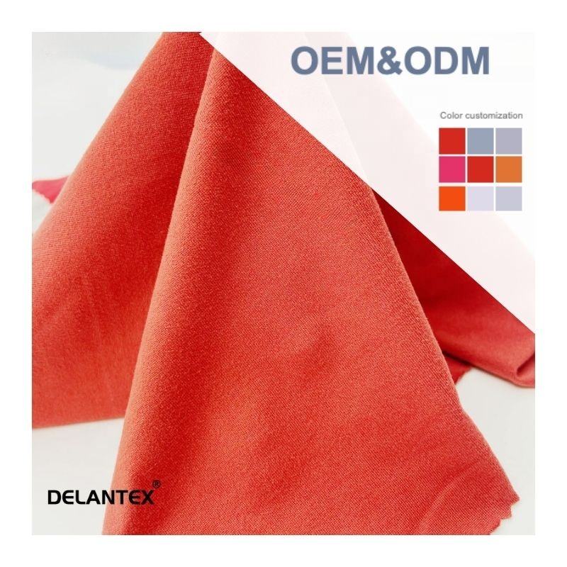 Delantex Pure Color Double Grinding 118D/192F DTY+20DSP Brush Jersey Fabric for Sportswear