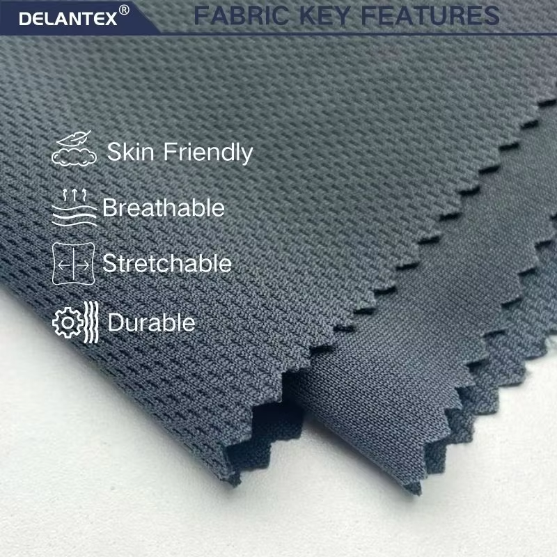 Delantex 75D Cool and Comfortable Mesh 100% Polyester Fabric Knitted Bright Hole Cloth for T-shirt