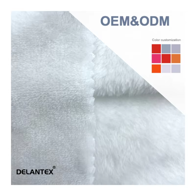 Delantex Knitted Garment 280GSM 160CM Blanket Polyester Coral Fleece Fabric Fpr Sale