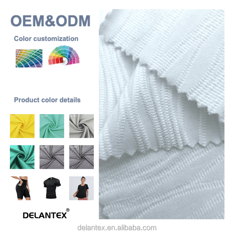 Delantex 210gsm 170cm High Quality Hot Selling Women's Clothing Fabrics Knit Stretch Sports Jacquard Fabric