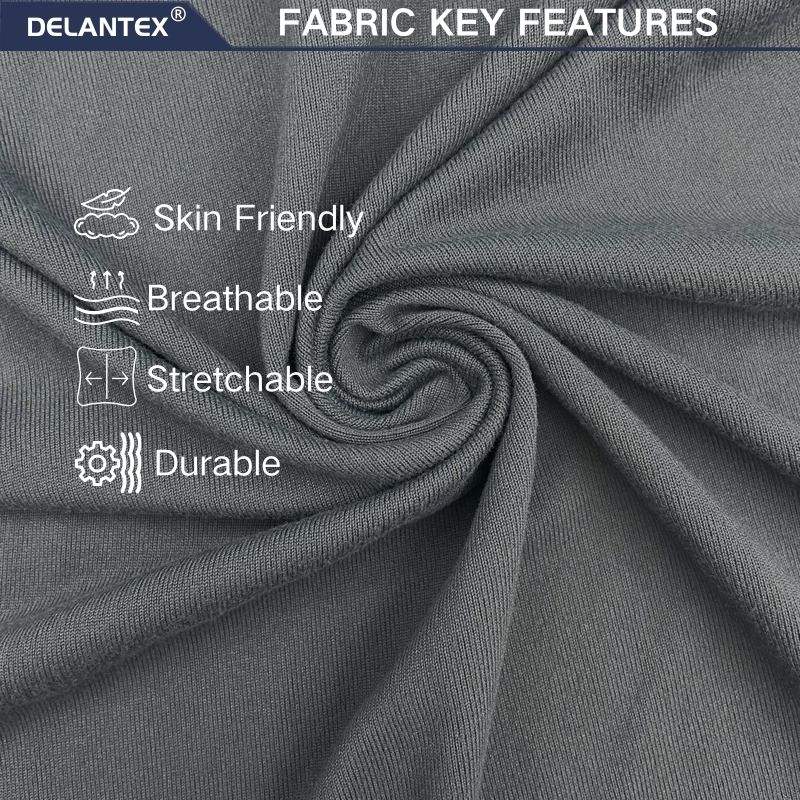 Delantex Two Sides Brushed Knit Grey Yoga Garment Fabric 178cm 140gsm