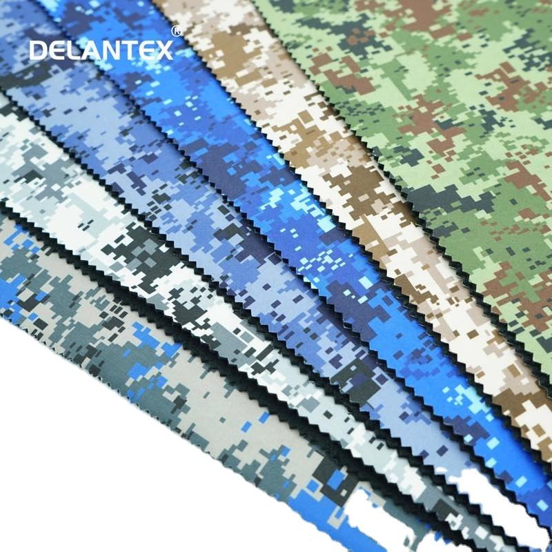 Delantex Polyester Waterproof Breathable Camouflage Printed 3 Layer TPU Bonded Fleece Soft Shell Outdoor Clothes Fabric