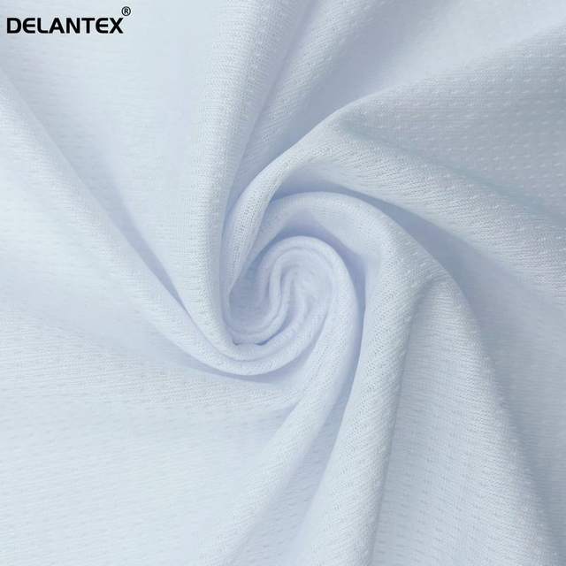 Delantex 190CM 125GSM White Wicking Stripe Dot Mesh Fabric for Activewear Quick Dry Fabric Free Sample
