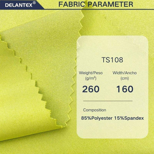Delantex Plain Dyed 85Polyester 15Spandex Warp Knitted Stretch Semi-gloss Satin Fabric for Swimsuit