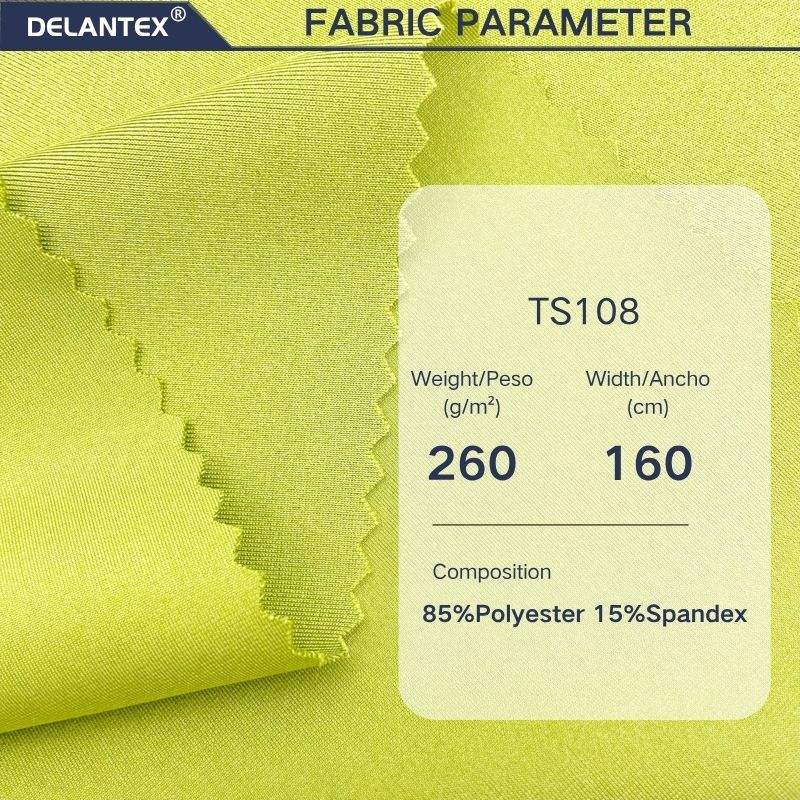 Delantex Plain Dyed 85Polyester 15Spandex Warp Knitted Stretch Semi-gloss Satin Fabric for Swimsuit