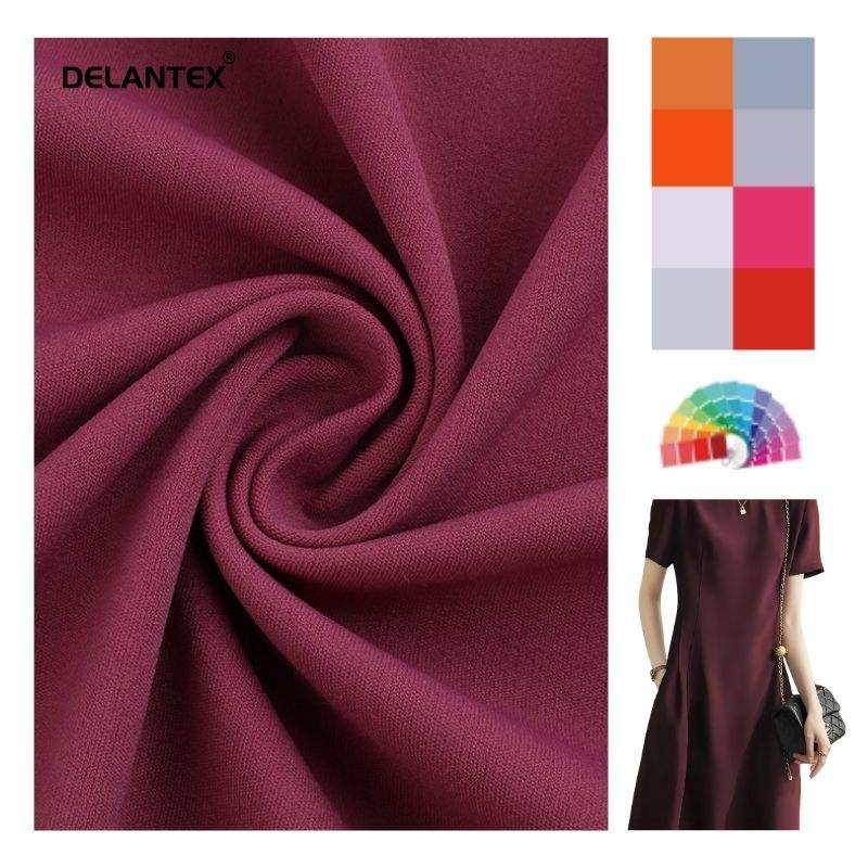 Plain Dyed High Elastic Sportswear DTY Interlock Knit Spandex Polyester Fabric