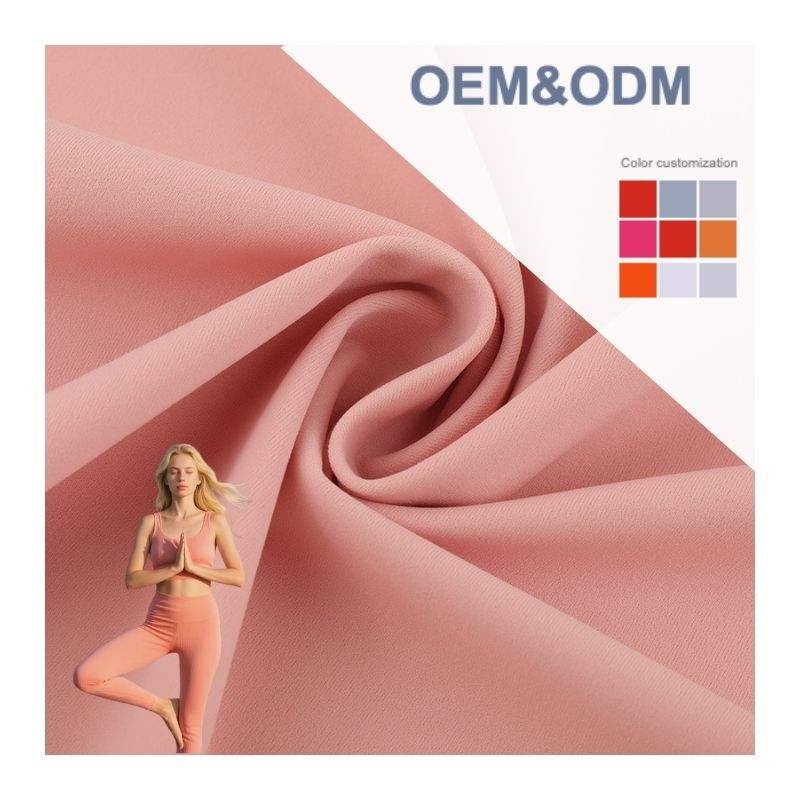 Delantex Free Sample Elastic Fabric Microfiber 4 Way Stretch High-density Polyester Fabric for Sportswear Yoga Pants