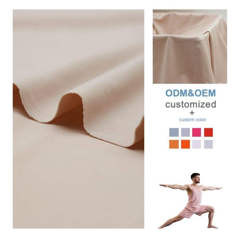 Delantex High-Density Polyester Spandex Interlock Jersey 220gsm 4-Way Stretch Yoga Leggings Fabric Free A4 Swatch