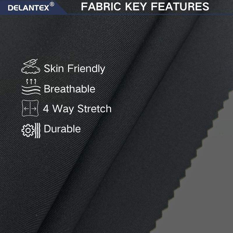 Delantex 85%Polyester 15%spandex Brushed Double Faced Interlock Jersey Fabric for Sportswear Free Sample