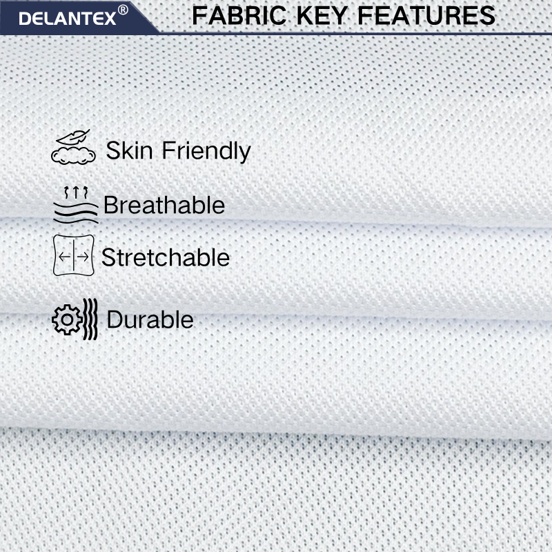 Delantex Good Quality Polyester Dry Fit Bird Eye Mesh Fabric for Sportswear