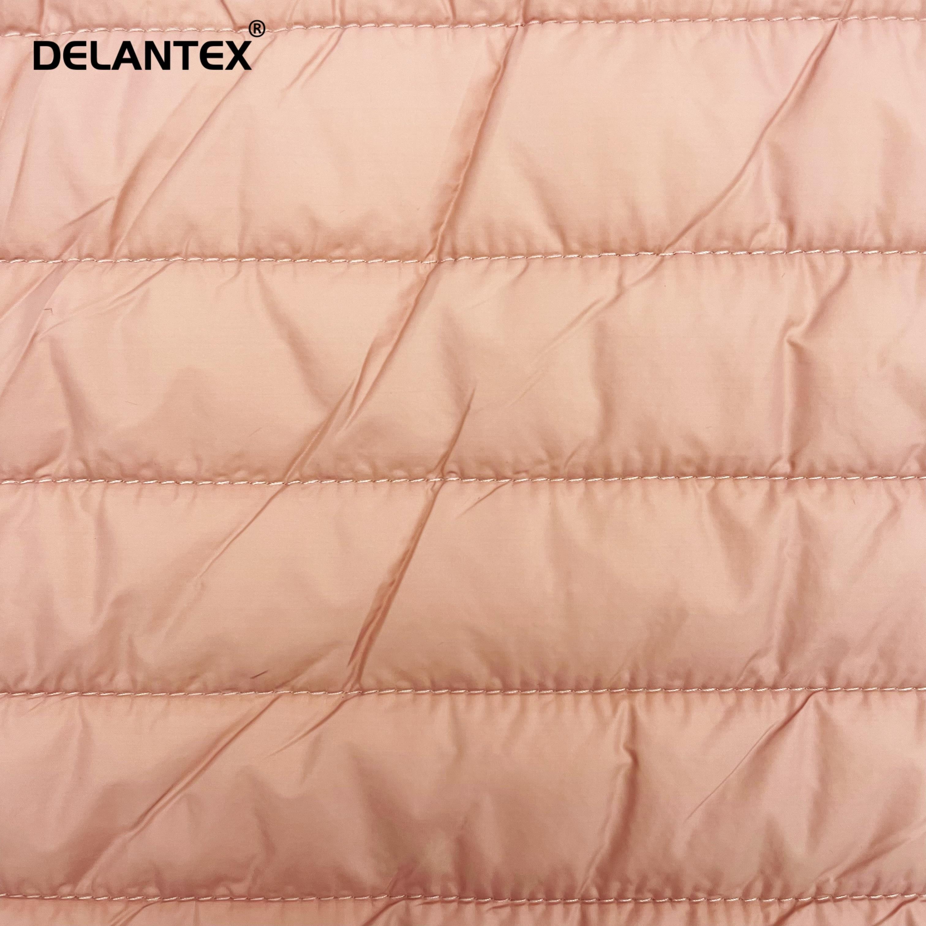 Delantex Wholesales 190GSM 80 Polyester 20 Nylon Fashion 2 Layers Comfortable Quilted Fabric for Winter Jacket