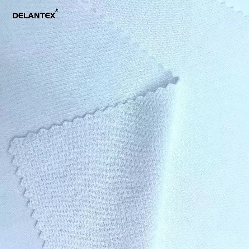 Delantex 100% Polyester Breathable Pinhole Mesh Fabric for Sublimation Printing Technology Sport T-shirt Material Free Sample