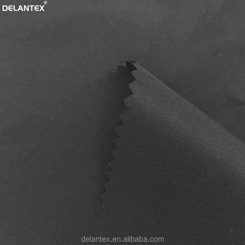 Delantex Skin Friendly Black Polyester Pongee Fabric for Garment with Factory Price