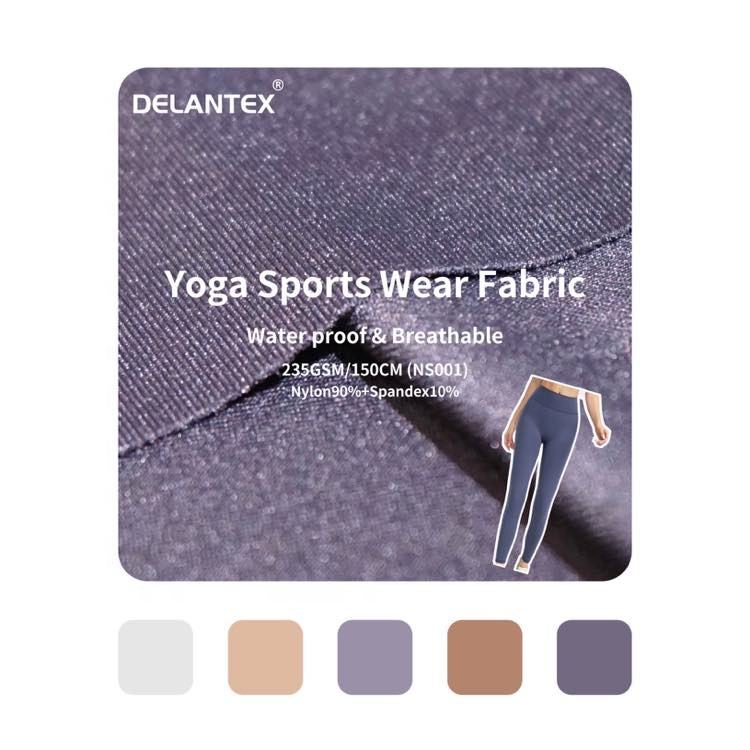 Delantex China Breathable Polyester-Spandex-Jersey Fabric for Garment/Yoga/Sportswear 4-Way-Stretch Knitted Fabric Free Sample