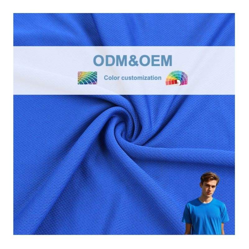 Delantex 100% Polyester Solid Knit Breathable 150gsm Bird Eyes Eyelet Mesh Sports Fabric for Girls' Outdoor Garments & Tshirts