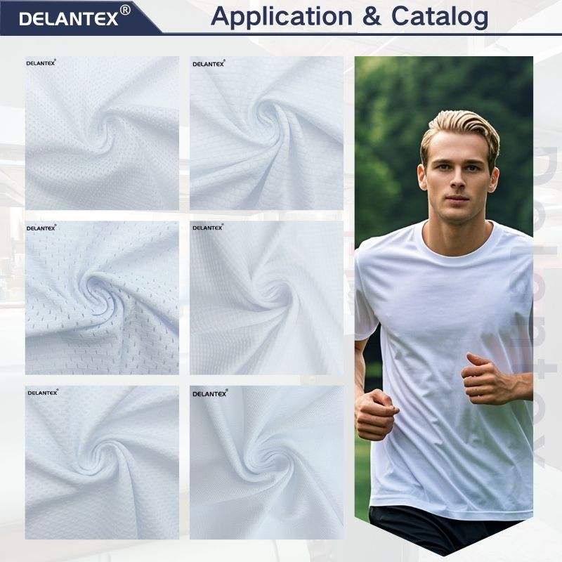 Delantex Colour 100 Polyester Moisture Wicking Close Bird Eye Mesh Sport Cloth Fabric Free Sample