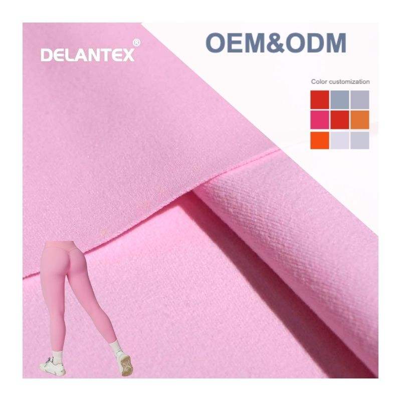 Delantex Brushed Jersey Fabric 80Polyester 20spandex Fabric Elastane 4 Way Stretch Fabric for Sportswear Yoga