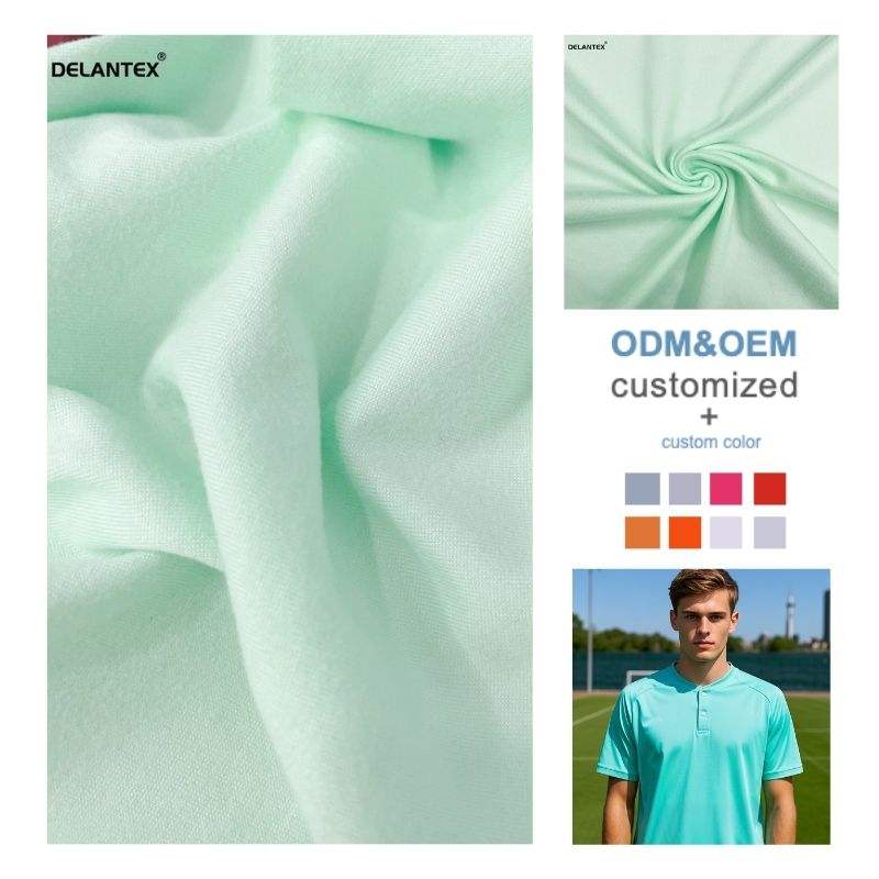Delantex 180GSM Quick Dry Stretch Jersey Fabric Soft Hand Feel Brushed 100% Polyester for T-Shirts Sleepwear Lining Outdoor Use