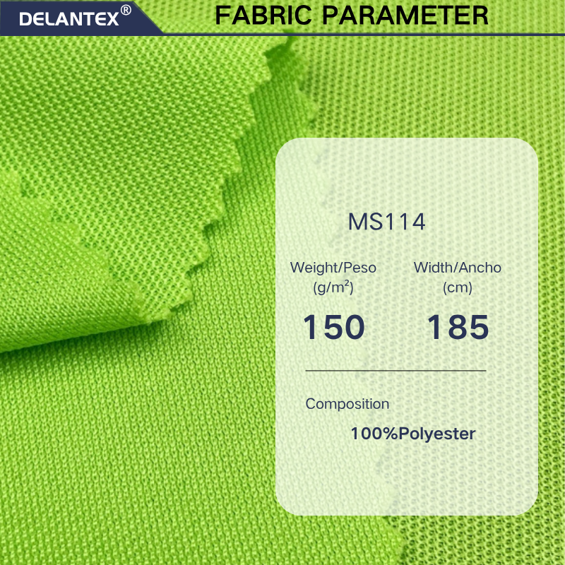 Delantex Green 100% Polyester Knit Athletic Sports Mesh Jersey Fabric for Football Soccer Sportswear Bird Eye