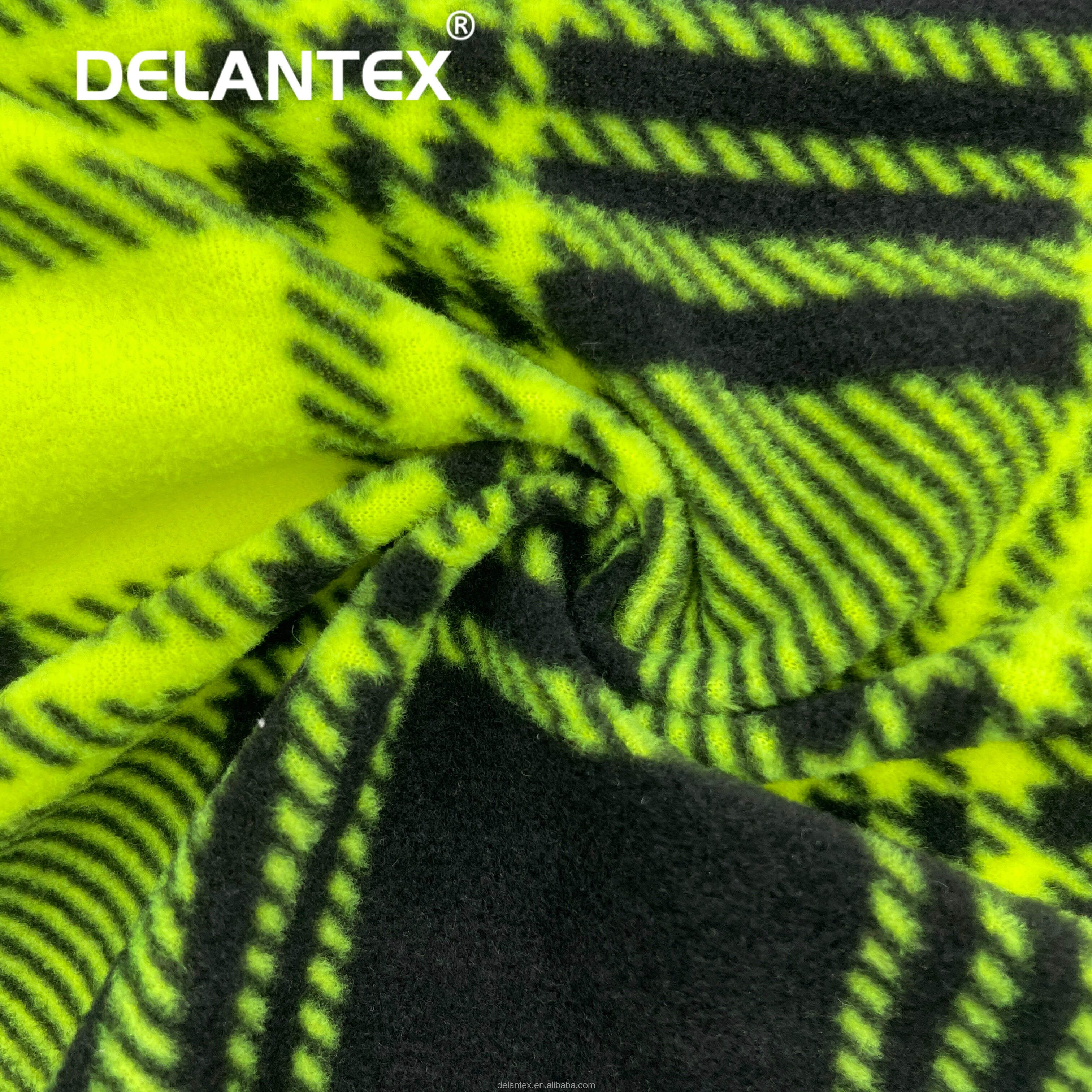 Customized Grid Printed Polar Christmas Fleece Fabric by the Yard