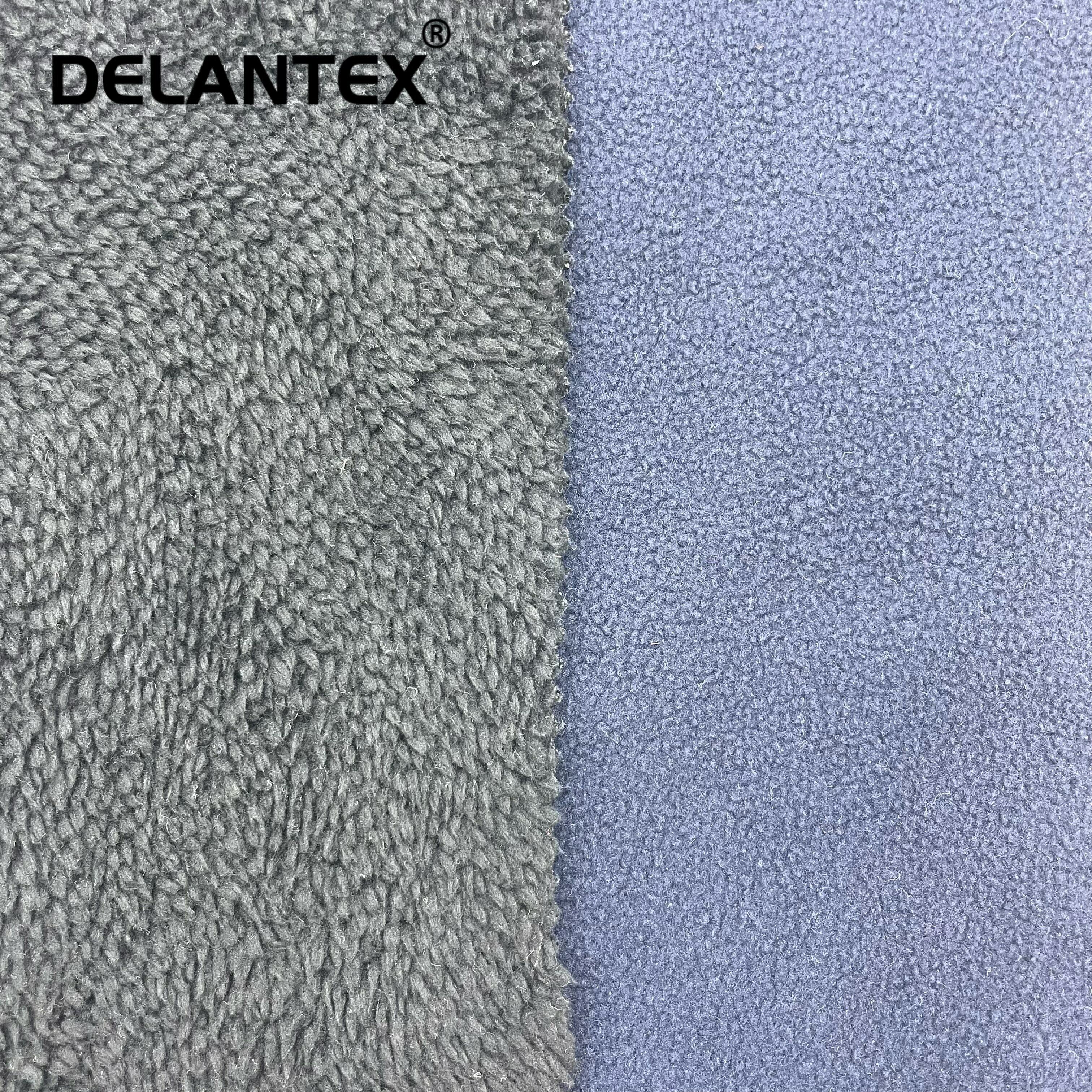 Delantex Manufacture Knit Polyester Polar Fleece and Sherpa Fleece Bonded Fabric Free Sample