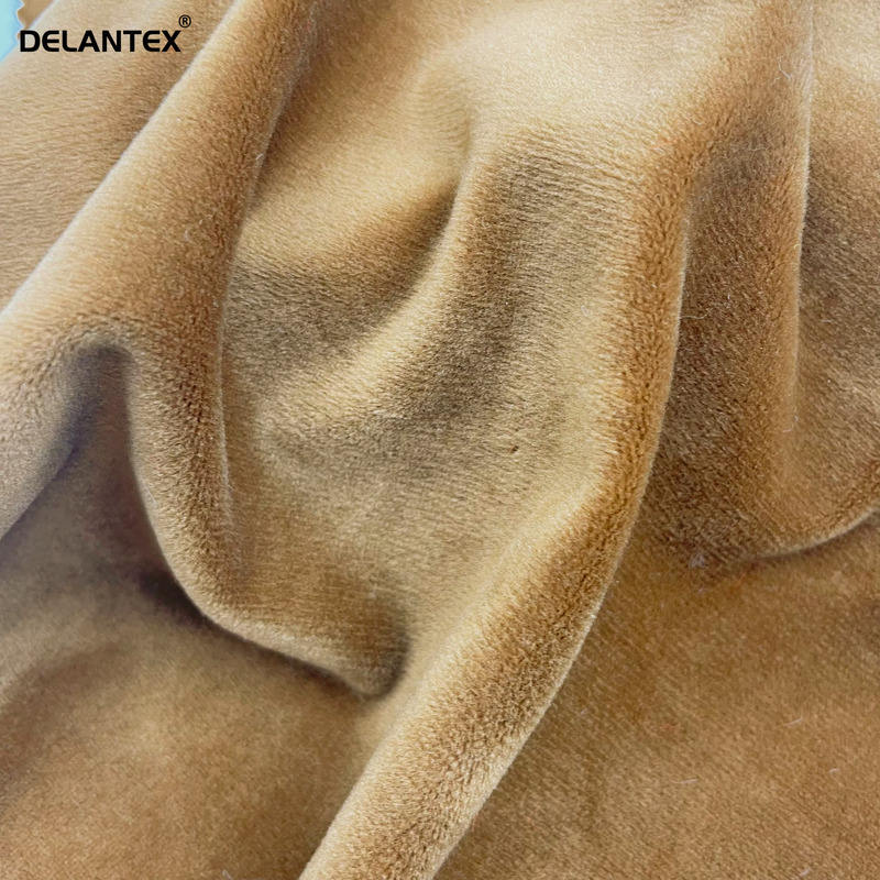 Delantex Elastic Super Soft Tricot Velvet Fabric for Blanket,sofa Cover and Garment Free Sample
