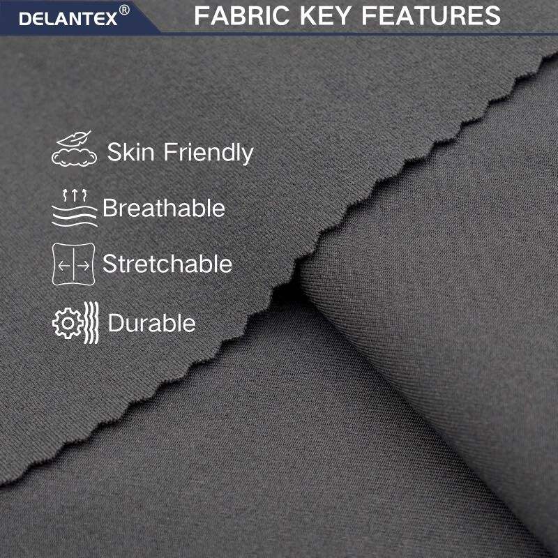 Delantex 265gsm Polyester Spandex Yoga Grm Activewear Sport Wear Lulu Fabric Quick-Dry Plain Style for Girls