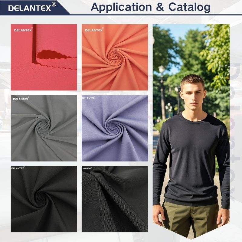 Delantex Roman Cloth Nylon Rayon Spandex Stretch Cloth T-shirt Knitted Fabric