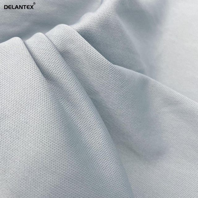 Delantex Lightweight 2 Way Stretch 75/36 Grey Interlock Fabric for Sport Sweatshirt