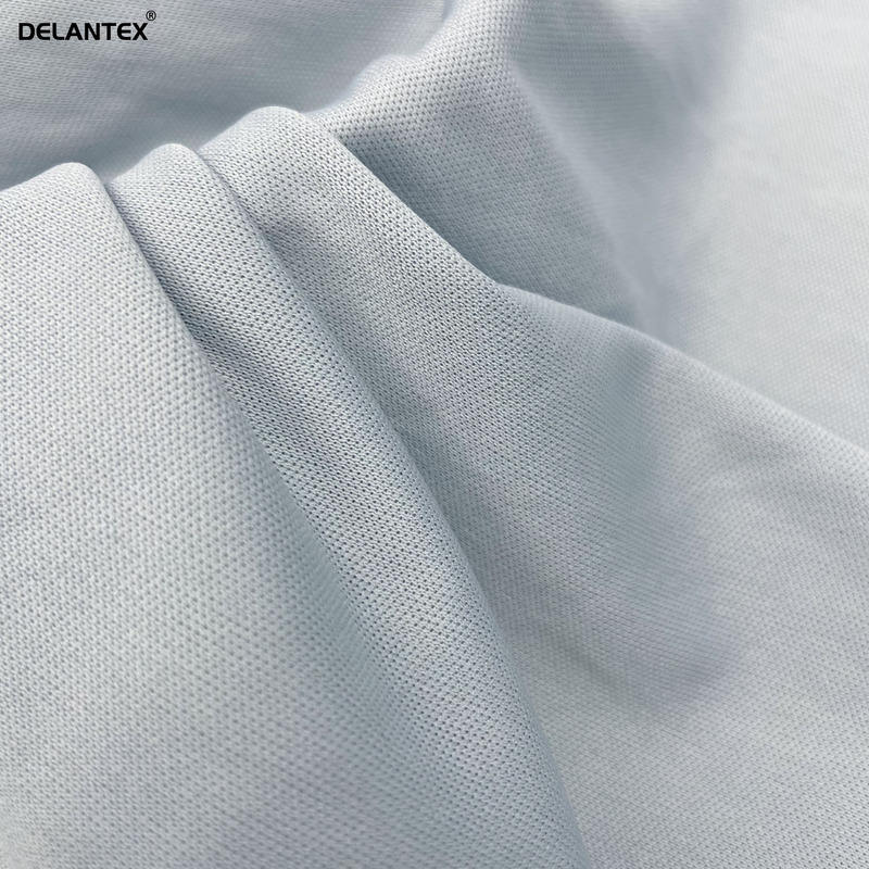 Delantex Lightweight 2 Way Stretch 75/36 Grey Interlock Fabric for Sport Sweatshirt