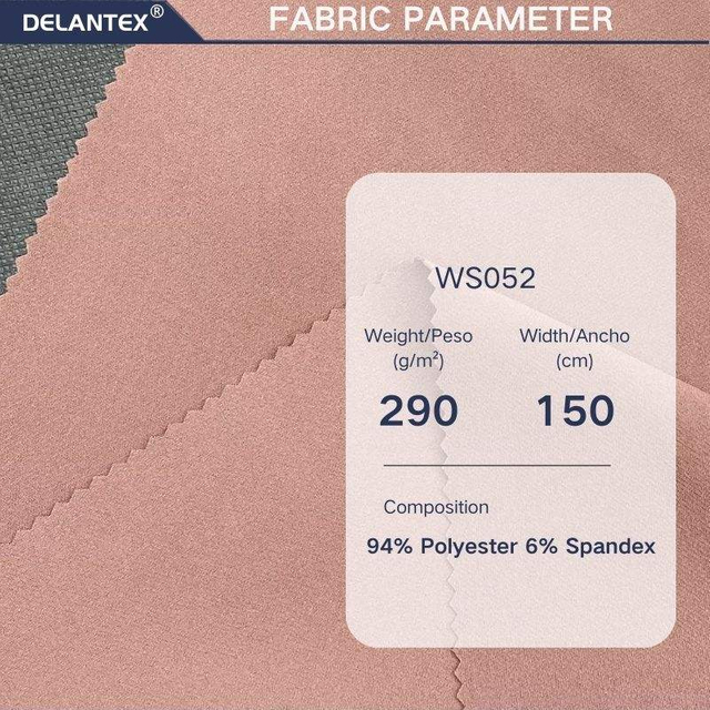 Delantex 94%Polyester 6%Spandex Plain 4-Way Stretch Draping Soft Wrinkle for Outdoor Sports Wear