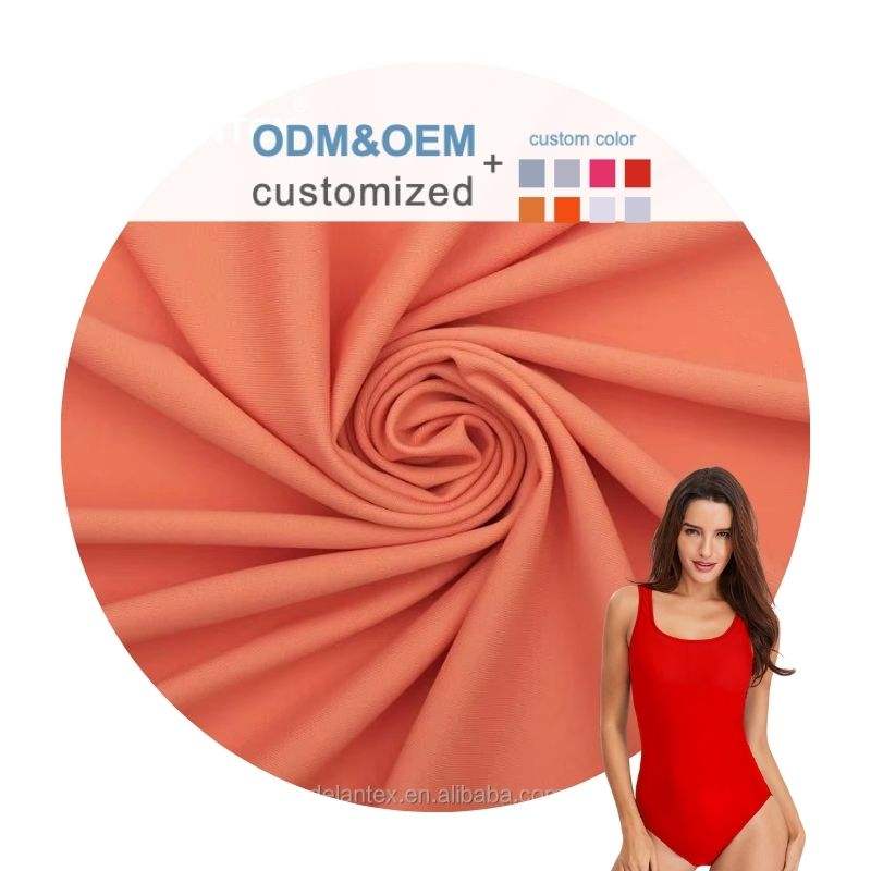 Delantex Custom 4-Way Stretch Printed Recycled Tan Fabric UPF 50+ Nylon 80% 20% Spandex for Swimsuits and Swimwear