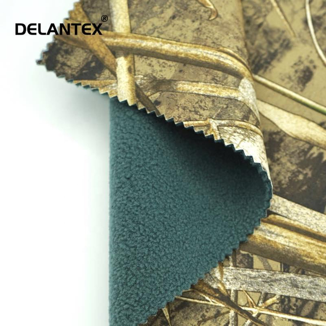 Delantex Hot Sale Sports Fleece Windproof TPU Bonded Softshell Fleece Fabric for Jacket Winter Fabrics for Clothing