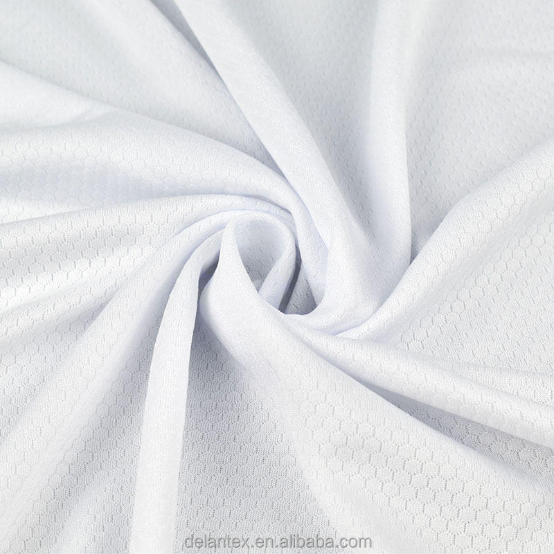 Delantex White Polyester Honeycomb Mesh Sports Jersey Fabric for Football Jersey Sublimation Printing T-Shirt