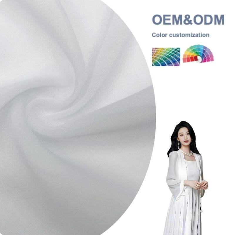 Delantex Customized 100%Polyester Chiffon Pearl Fabric Pearl Crepe Chiffon Fabric Ceruty Babydoll Fabric for Dress