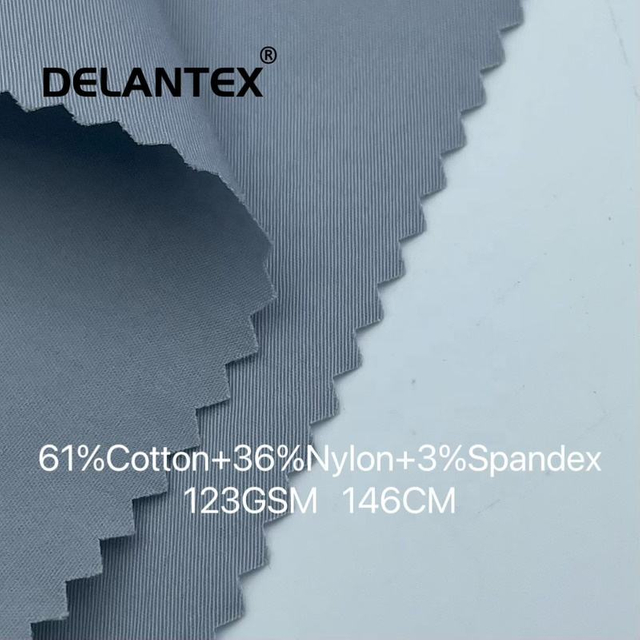 Delantex 61%Cotton 36% Nylon 3%Spandex Cotton and Nylon Stretch Twill Fabric