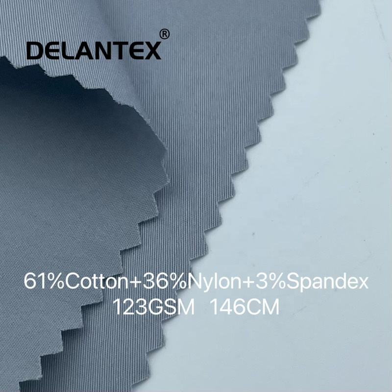 Delantex 61%Cotton 36% Nylon 3%Spandex Cotton and Nylon Stretch Twill Fabric