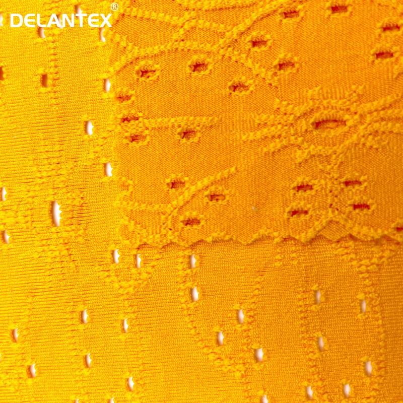 Delantex Wholesale Jacquard Fabric Embroidery Holes Jacquard Fabric for Fashionable Garments Free Sample