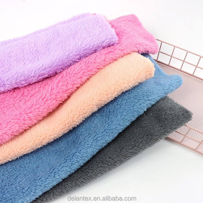Delantex Tela Sherpa 100% Polyester Knitted Warm Soft Crushed Fleece Sherpa Fleece Sherpa Fur Lining Fabric