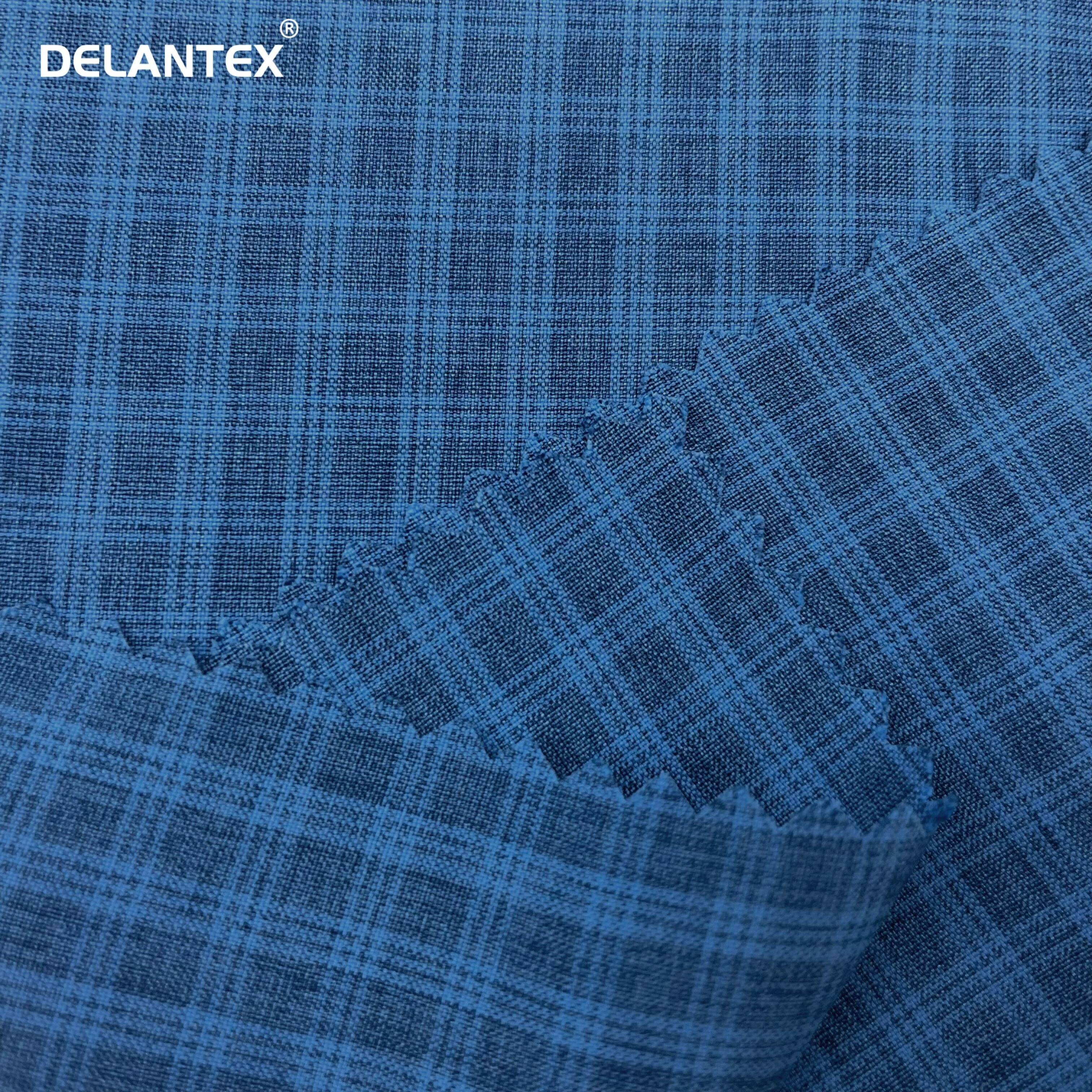 Delantex High Performance Super Soft Light Extinction Cationic Plaids Fabric for Workwear Uniform