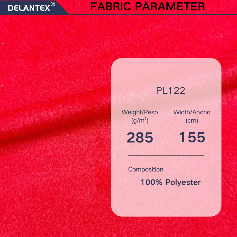 Delantex Big Red Velvet Fabric 155cm 285gsm 100%polyester Fabric