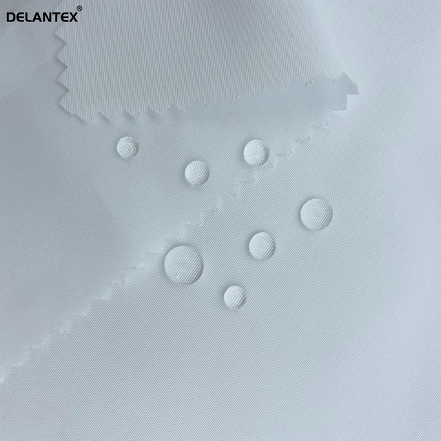 Delantex 100%polyester White Woven Waterproof Softshell Fabric for Beach Short Lightweight