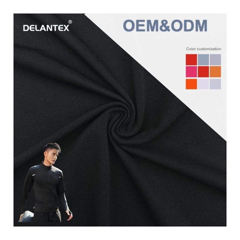 Delantex 320GSM High Weight DTY Polyester Spandex Stretchable Jersey Fabric for Activewear