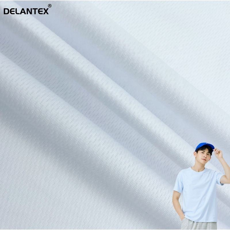 Delantex Bird Eye 100% Polyester Sportswear T-Shirt Fabric Quick-dry Repellent for Outdoor Garment for Girls